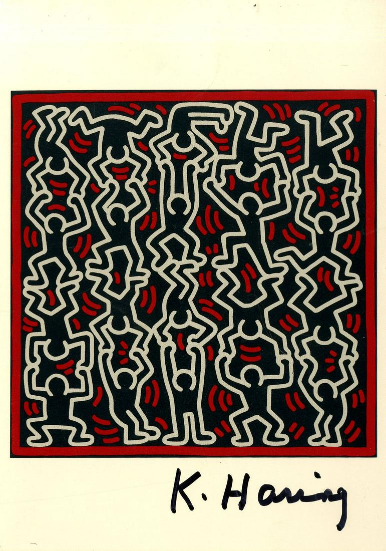 KEITH HARING - Untitled 1986 - Color offset lithograph (1 of 2)