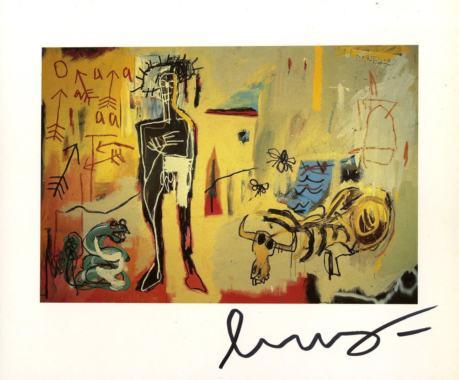 JEAN-MICHEL BASQUIAT - Acque Pericolose - Poison Oasis: Artist: Jean-Michel Basquiat (American, 1960-1988). Title: "Acque Pericolose - Poison Oasis". Medium: Color offset lithograph. Date: Composed 1981. Printed 1984. Dimensions: Overall size: 7 1