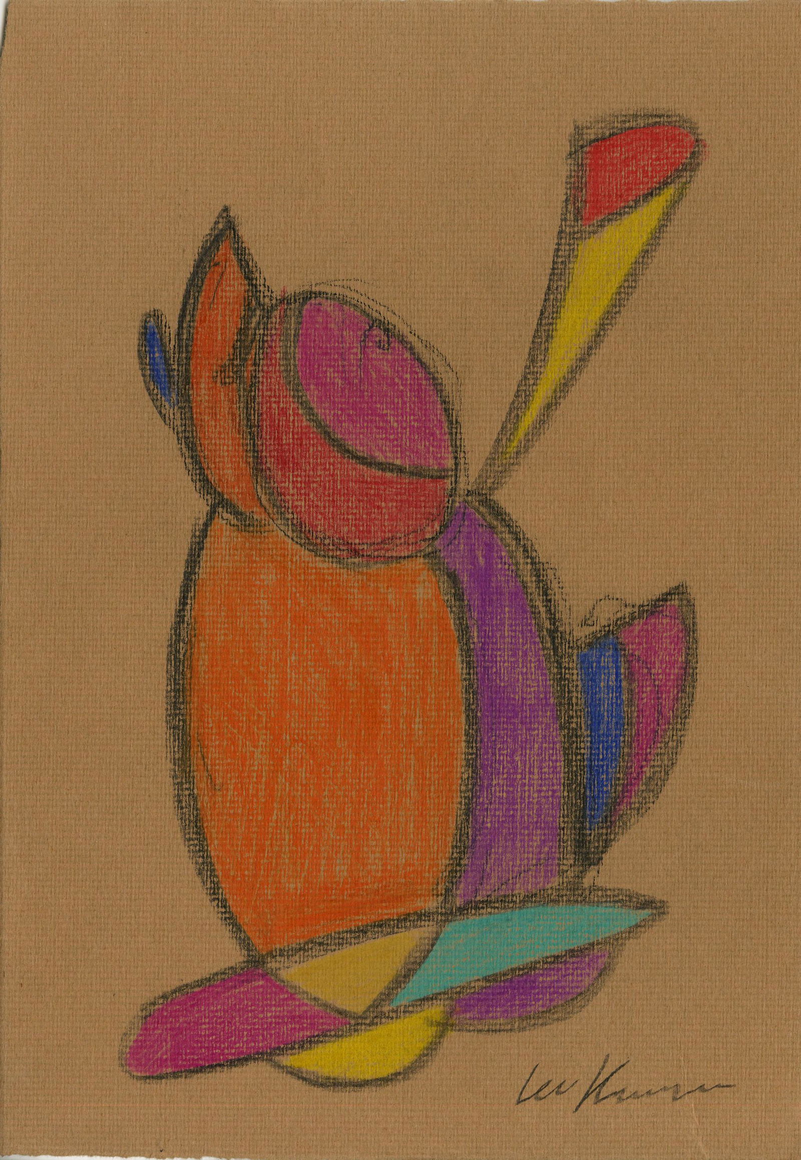 LEE KRASNER - The Trumpet - Conte crayon on paper: Artist: Lee Krasner (American, 1908-1984). Title: "The Trumpet". Medium: Conte crayon on paper. Date: Composed c1940. Dimensions: Overall size: 10 x 7 in. (254 x 178 mm). Image size: 8 1/8 x