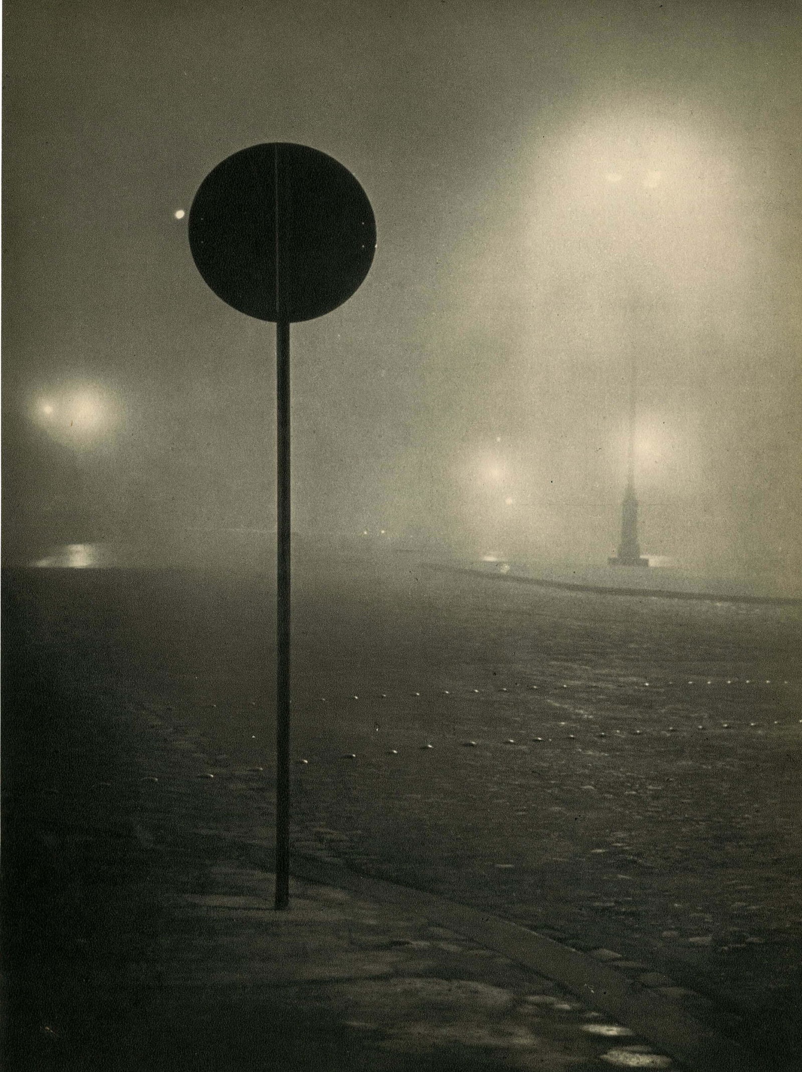 BRASSAI [gyula halasz] - Denfert-Rochereau dans le: Artist: Brassai [gyula halasz] (Hungarian/French, 1899-1984). Title: "Denfert-Rochereau dans le brouillard". Medium: Original vintage photogravure. Date: Composed 1934. Printed 1948. Dimensions:
