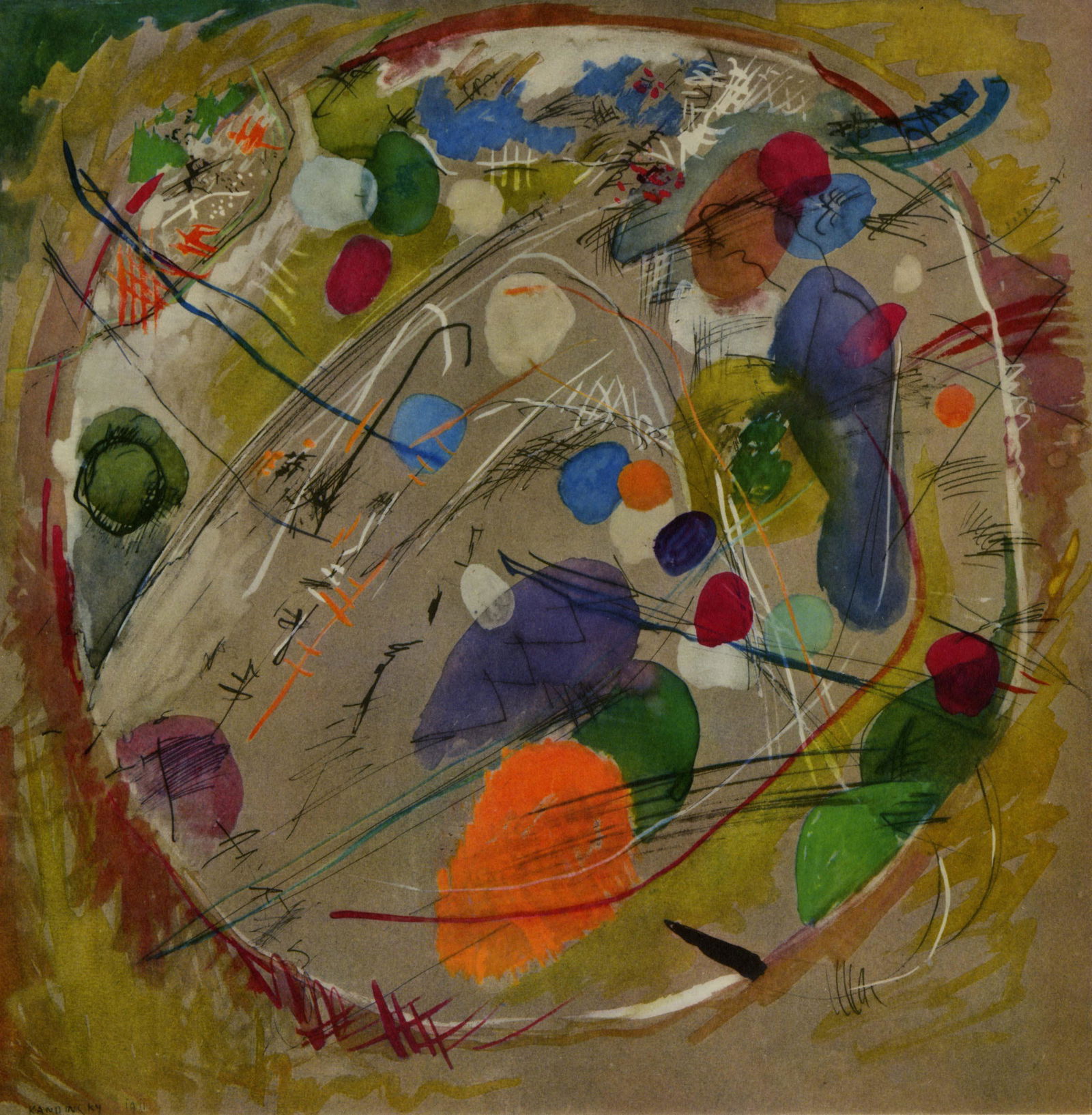 WASSILY KANDINSKY - Im Kreis - Original color collotype (1 of 4)