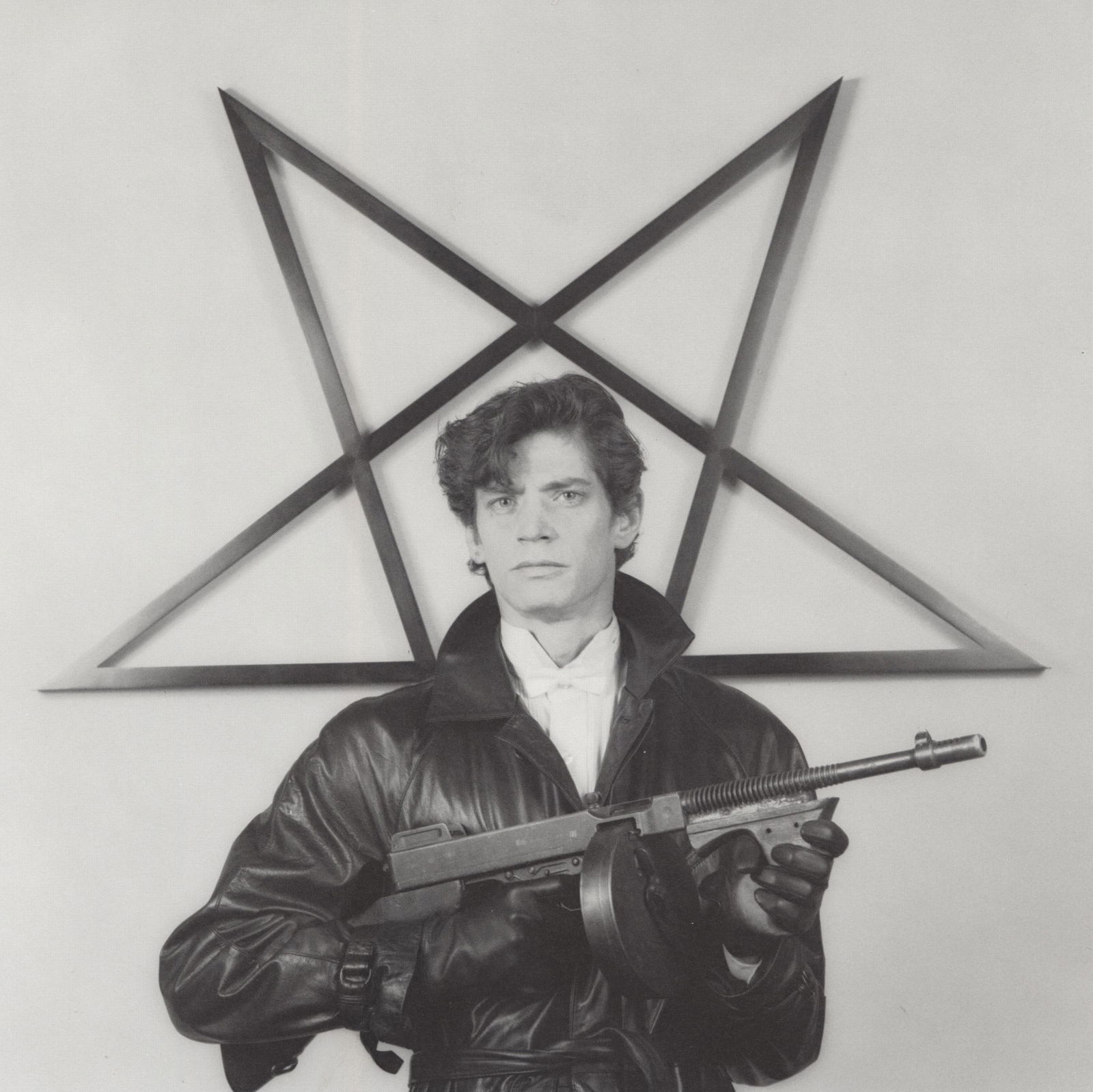 ROBERT MAPPLETHORPE - Self-portrait with Gun and Star -: Artist: Robert Mapplethorpe (American, 1946 - 1989). Title: "Self-portrait with Gun and Star". Medium: Original vintage photogravure. Date: Composed 1982. Printed 1988. Dimensions: Overall si