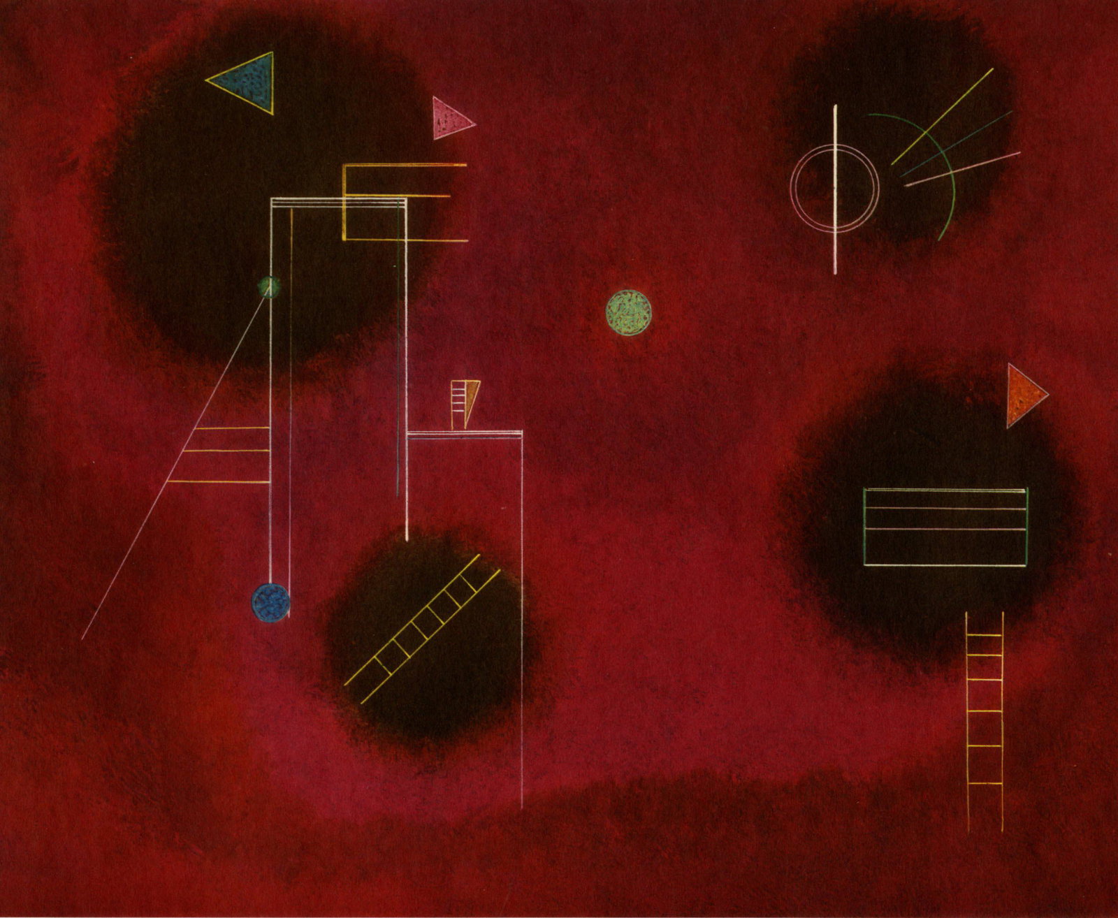 WASSILY KANDINSKY - Vier Flecken (Four Splashes) -: Artist: Wassily Kandinsky (Russian, 1866 - 1944). Title: "Vier Flecken (Four Splashes)". Medium: Original color collotype. Date: Composed 1929. Printed 1949. Dimensions: Overall size: 7 9/16