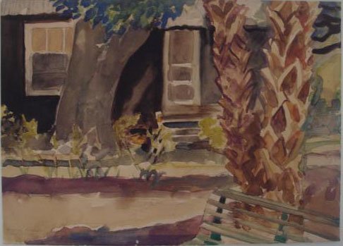 MARIE BRUNER BURT HAINES (American) Watercolor on 