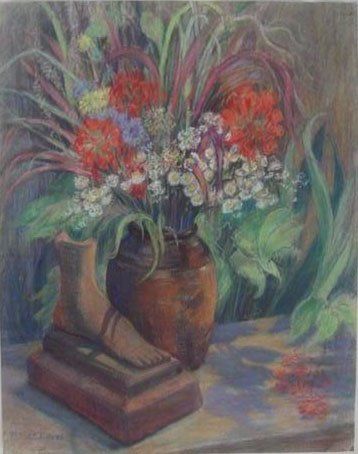 MARIE BRUNER BURT HAINES (American) Pastel on pape