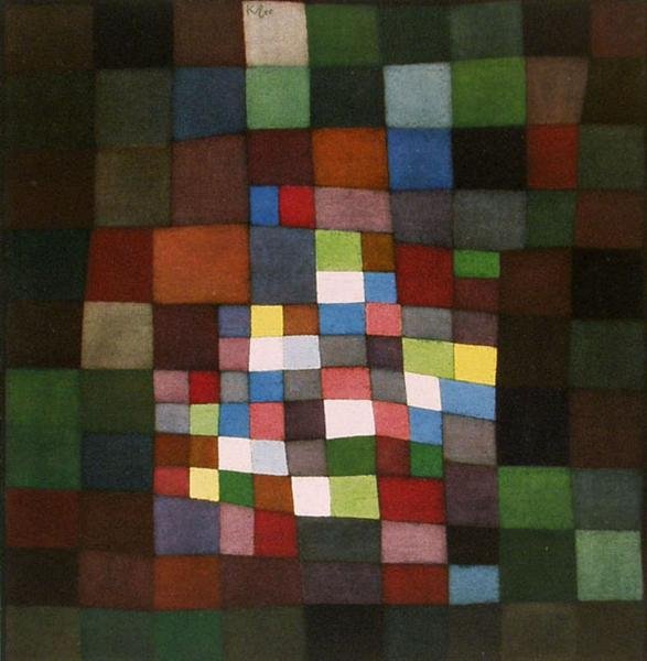 PAUL KLEE [AFTER] (Swiss) Original color collotype: Paul Klee [after] (Swiss, 1879 - 1940). "Floraison". Original color collotype. 1934. Printed 1946. Small edition. Signed in the original matrix. Felix Paul Klee stamp, verso. Fine impression. Bright, 