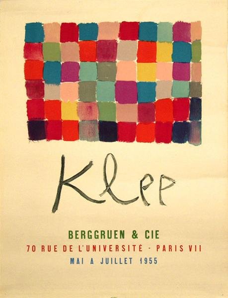 PAUL KLEE [AFTER] (Swiss) Original color lithograp: Paul Klee [after] (Swiss, 1879 - 1940). "Klee: Berggruen & Cie". Original color lithograph poster. 1955. Signed in the stone, lower left. 19 3/4 x 15 in. (502 x 381 mm). Sheet Size: 24 7/8 x 18 7/8 in