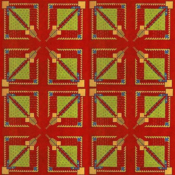 FRANK LLOYD WRIGHT (American) Textile: Frank Lloyd Wright (American, 1869 - 1959). "Vintage Frank Lloyd Wright/Taliesin Designed Carpet from the Arizona Biltmore Hotel [04 "tiles"] [The integral repeating design of the carpet consists of f
