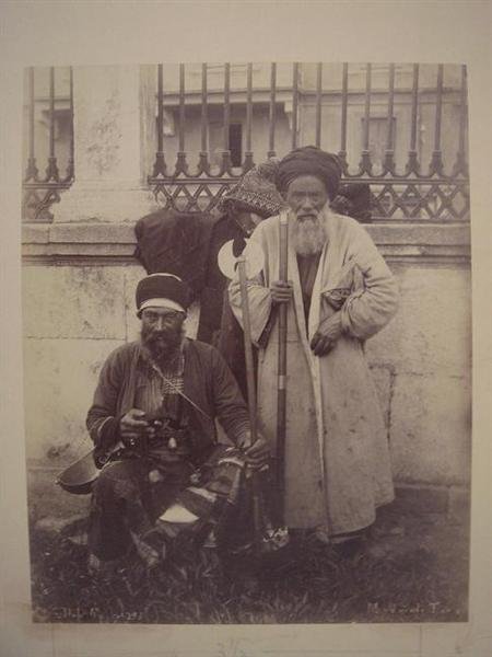 ABDULLAH FRERES (Armenian) Vintage albumen print: Abdullah Freres (Armenian, Active 1858-1900). "Turkish Beggars". Vintage albumen print. c1880s. Printed c1880s. Credited in the negative, lower left. 10 x 7 15/16 in. (254 x 202 mm). Sheet Size: 10 x 