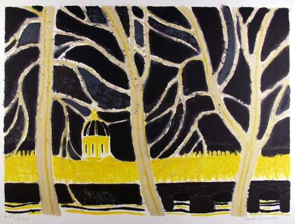 ANDRE BRASILIER (French) Color lithograph: Andre Brasilier (French, b.1929). "Untitled". Color lithograph. 1960s-1970s. Print #LXV of edition of LXXV. Signed in pencil, lower right; numbered in pencil, lower left. Cream wove paper. Ample margi