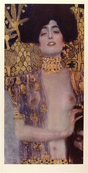 GUSTAV KLIMT (Austrian) Original multi-color collo: Gustav Klimt (Austrian, 1862 - 1918). "Salome [Salome] [aka Judith I] [From: Das Werk Gustav Klimts]". Original multi-color collotype, employing 16 unique color components and using multiple layers of