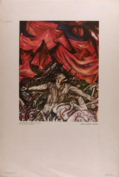 JOSE CLEMENTE OROZCO [AFTER] (Mexican) Original co: Jose Clemente Orozco [after] (Mexican, 1883 - 1949). "Group of 4 Prints". Original color offset lithographs. 1944. Printed 1944. Full margins. Sheet Size: (Various Sizes): 19 3/4 x 13 1/4 in. (502 x 3
