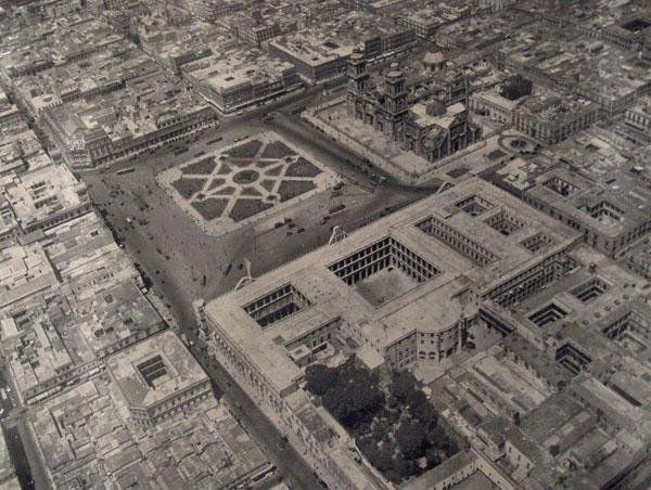 JOSE M. PUIG CASAURANC [EDITOR] (Mexican) Vintage: Jose M. Puig Casauranc [Editor] (Mexican, 1888 - 1939). "Cuidad de Mexico. Perspectiva Aerea de la Plaza de la Constitucion". Vintage half-tone print. c1929. Printed 1931. 11 13/16 x 15 11/16 in. (300