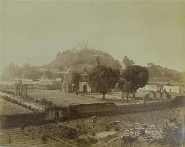 WILLIAM HENRY JACKSON (American) Vintage mammoth p: William Henry Jackson (American, 1843 - 1942). "Pyramid of Cholula, Mexico". Vintage mammoth plate albumen print. c1883. Printed c1883. Plate number, title and credit in the negative. 16 3/4 x 21 1/4
