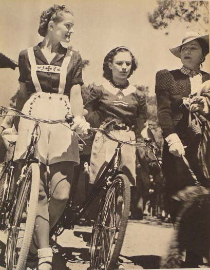 BRASSAI (Hungarian/French) Original vintage photog: Brassai (Hungarian/French, 1899-1984). "Cyclistes". Original vintage photogravure. c1938. Printed 1938. 11 1/2 x 8 15/16 in. (292 x 227 mm). [23539]