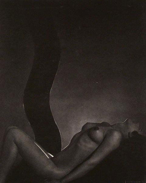 FRANTISEK DRTIKOL (Czech) Original vintage photogr: Frantisek Drtikol (Czech, 1883 - 1961). "Femme Nu #01". Original vintage photogravure. c1933. Printed 1933. Copyrighted in the negative, lower right. 9 7/16 x 7 7/16 in. (240 x 189 mm). [22745]