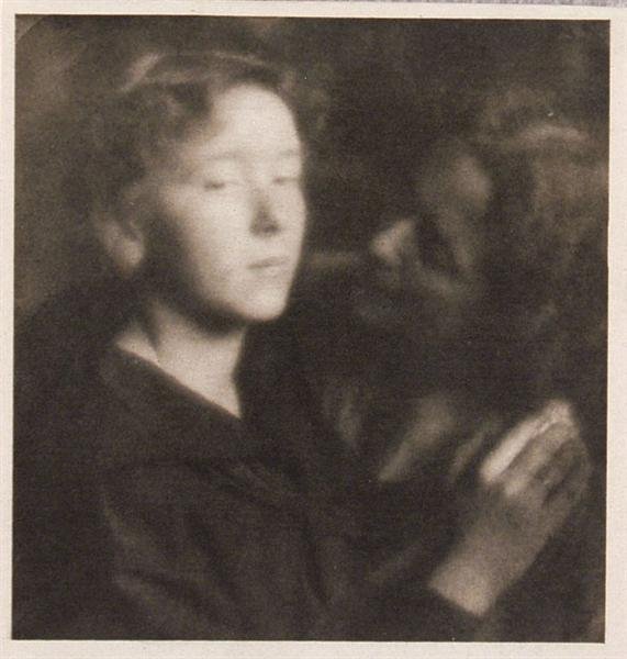 CLARENCE H. WHITE (American) Original vintage pho: Clarence H. White (American, 1871 - 1925). "Maternal Love". Original vintage photogravure. c1905. Printed 1905. 4 3/16 x 3 15/16 in. (106 x 100 mm). Sheet Size: 4 3/8 x 4 1/4 in. (111 x 108 mm). [2093