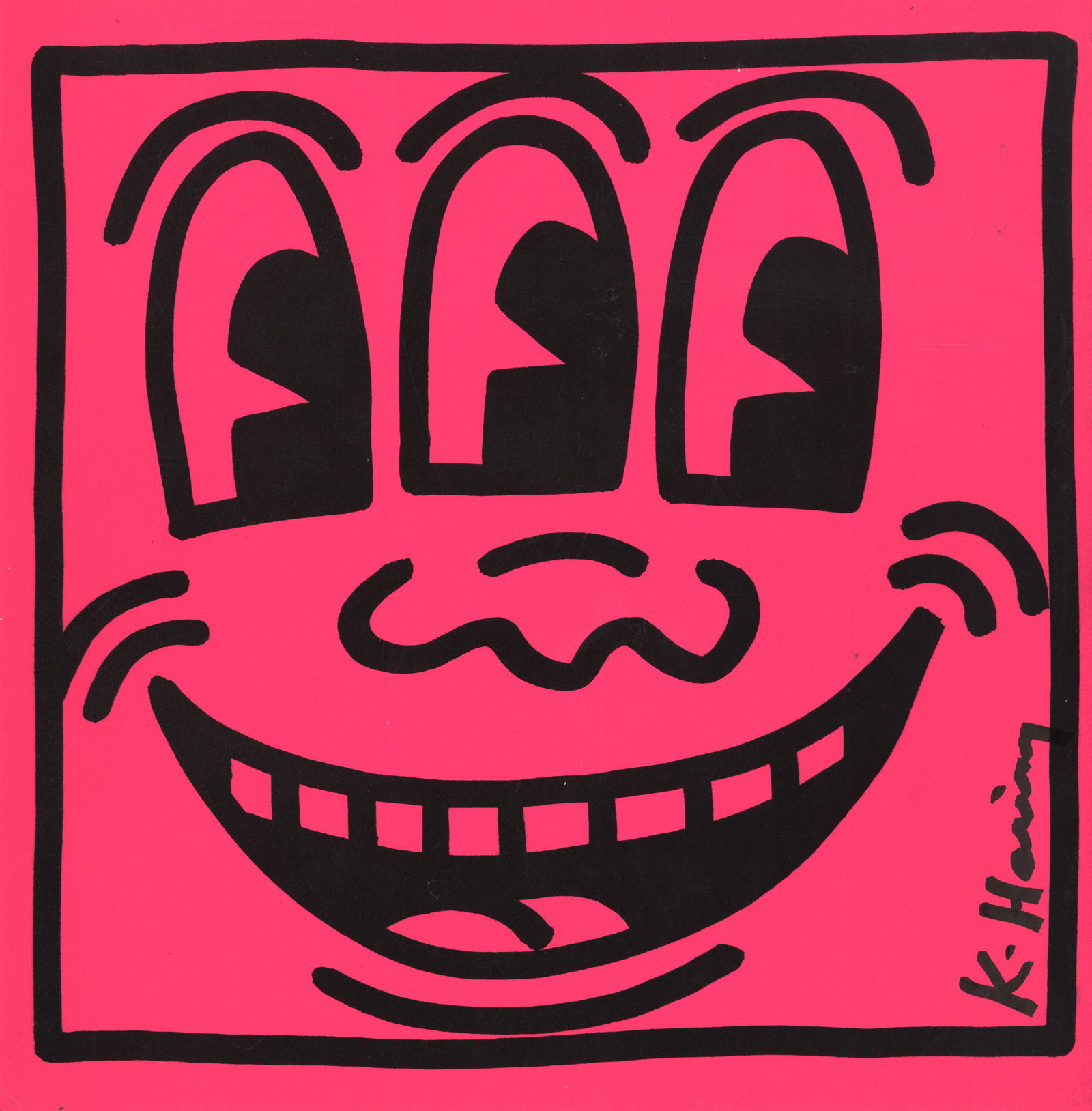 KEITH HARING - Three-Eyed Smiley Face - Color offset (1 of 1)