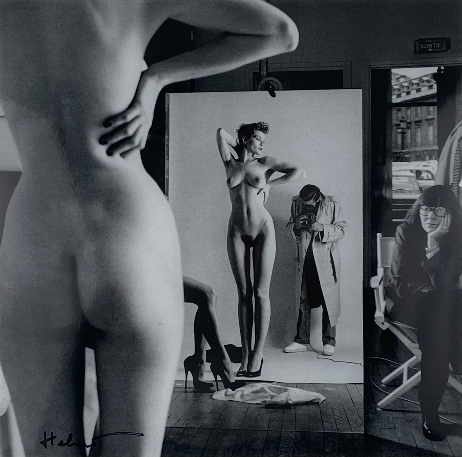 HELMUT NEWTON - Self-Portrait with Wife and Models, (1 of 1)