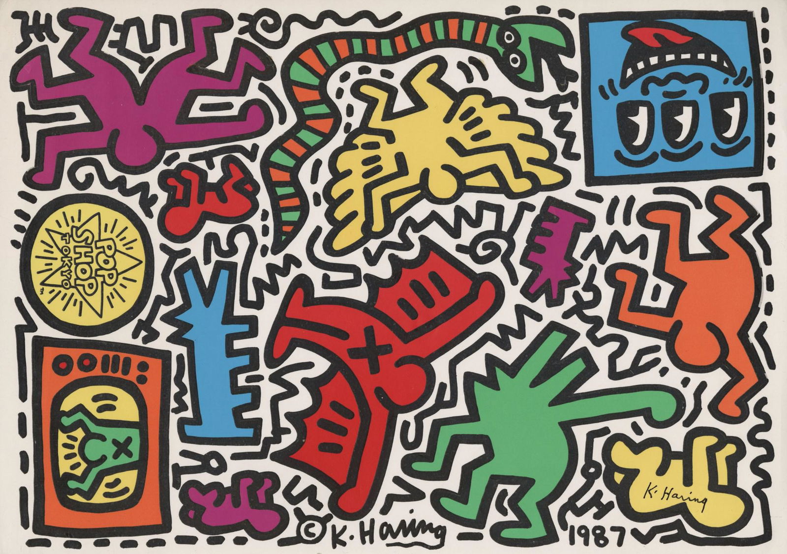 KEITH HARING - Pop Shop Tokyo Sticker Sheet - Color (1 of 1)