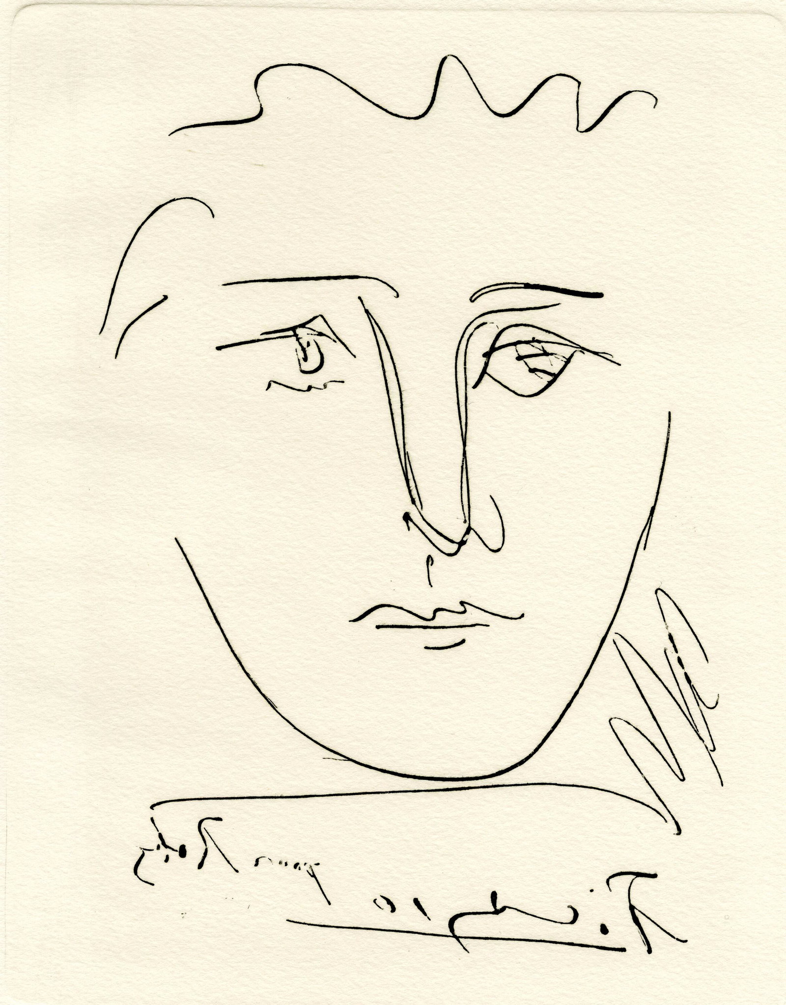 PABLO PICASSO - L'Age de Soleil (Pour Roby) - Etching: Artist: Pablo Picasso (Spanish, 1881 - 1973). Title: "L'Age de Soleil (Pour Roby)". Medium: Etching. Date: Composed 1960. Printed later. Dimensions: Overall size: 16 1/8 x 13 1/16 in. (410 x