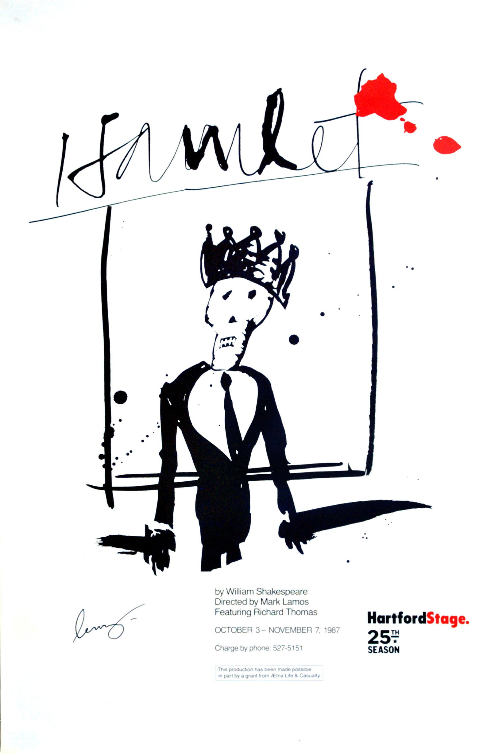 JEAN-MICHEL BASQUIAT - Hamlet - Color lithograph: Artist: Jean-Michel Basquiat (American, 1960-1988). Title: "Hamlet". Medium: Color lithograph. Date: Composed 1987. Dimensions: Overall size: 39 x 25 1/4 in. (991 x 641 mm). Lot Note(