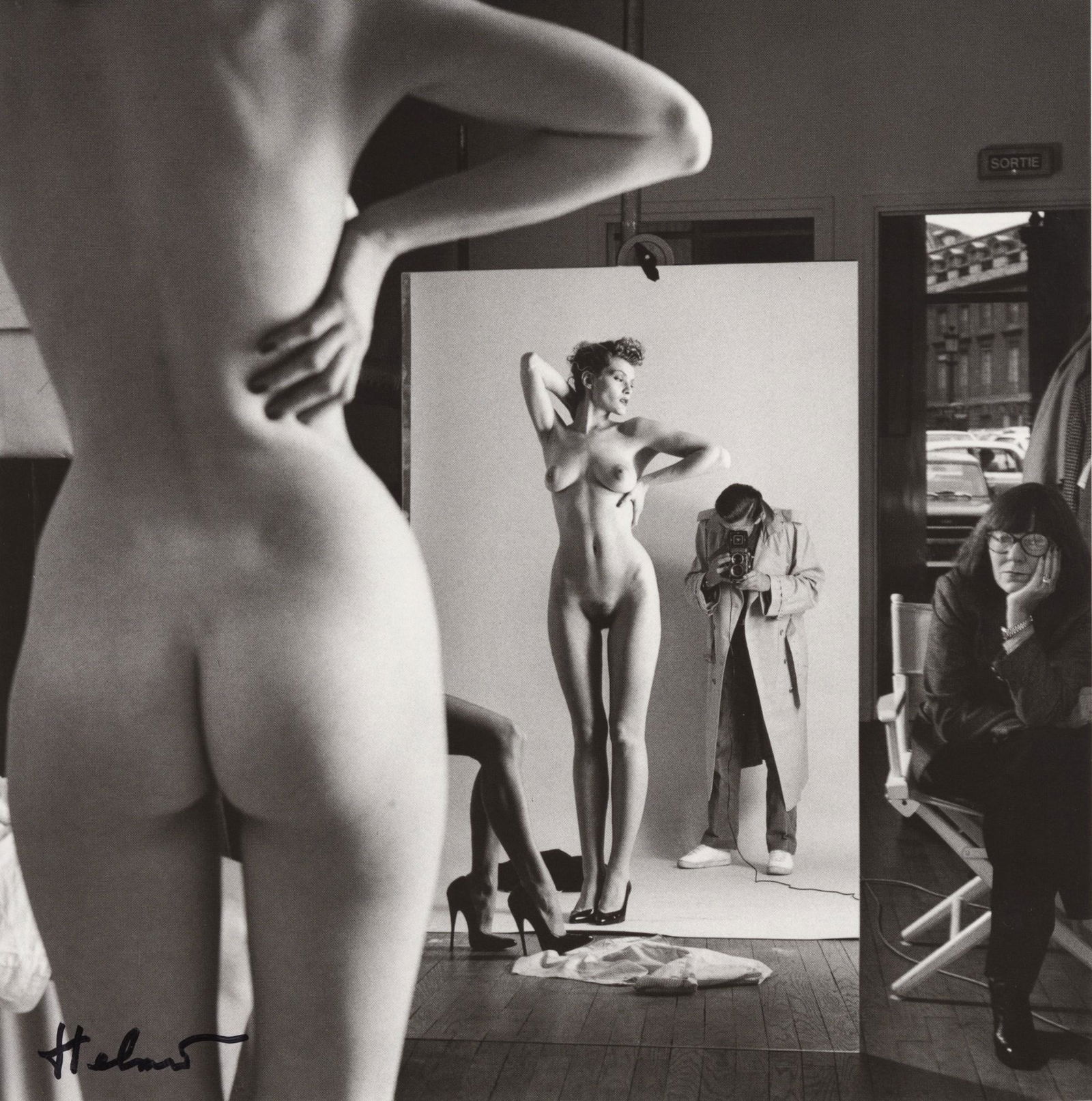 HELMUT NEWTON - Self-Portrait with Wife and Models, (1 of 1)