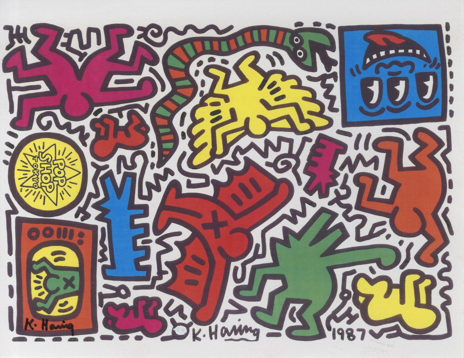KEITH HARING - Pop Shop Tokyo Sticker Sheet - Color (1 of 1)