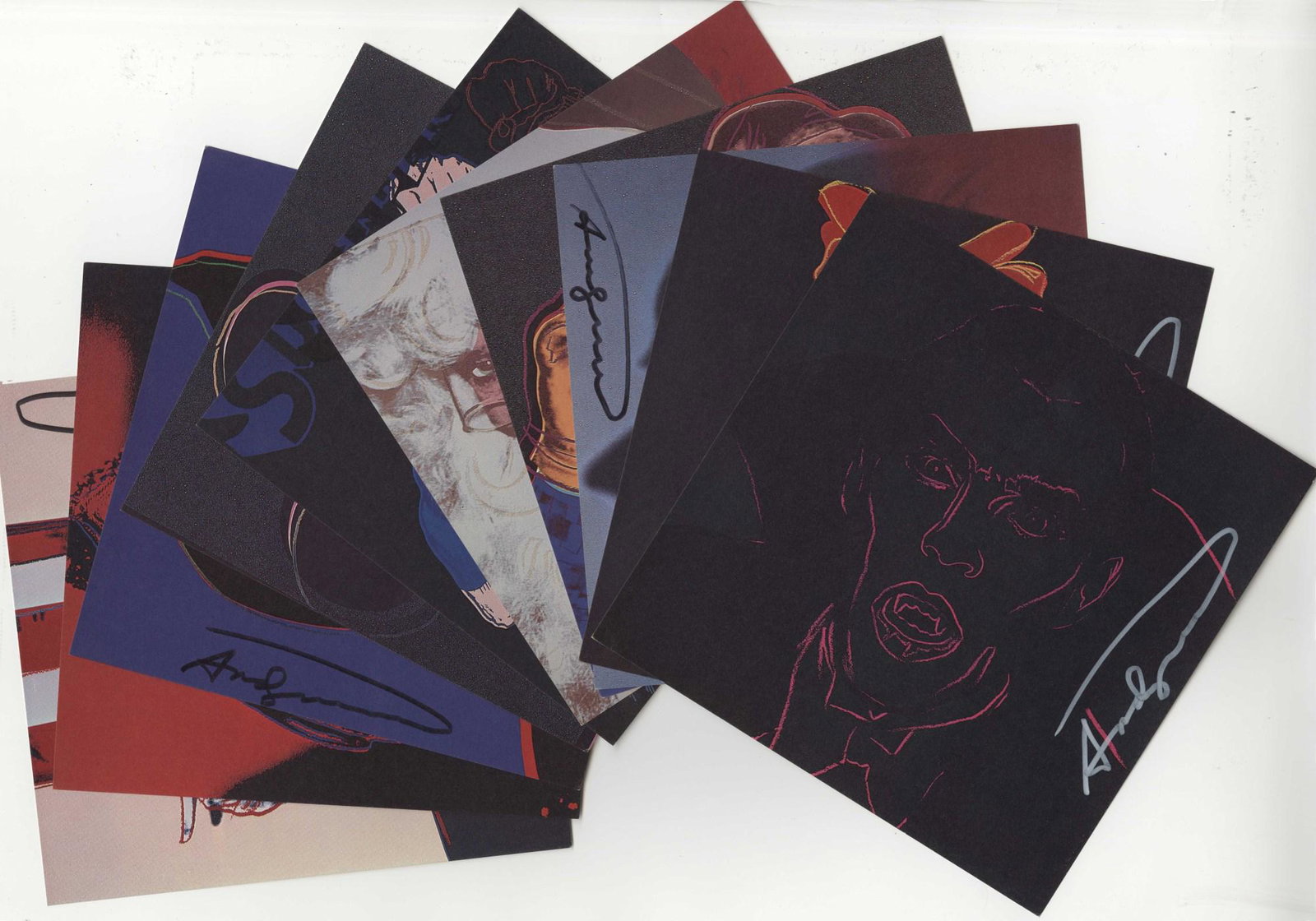 ANDY WARHOL - Myths Suite - Color offset lithographs: Artist: Andy Warhol (American, 1928 - 1987). Title: "Myths Suite [the complete set of 10 announcement/invitation cards, accompanied by the specification card, in the original printed folder enclosed i