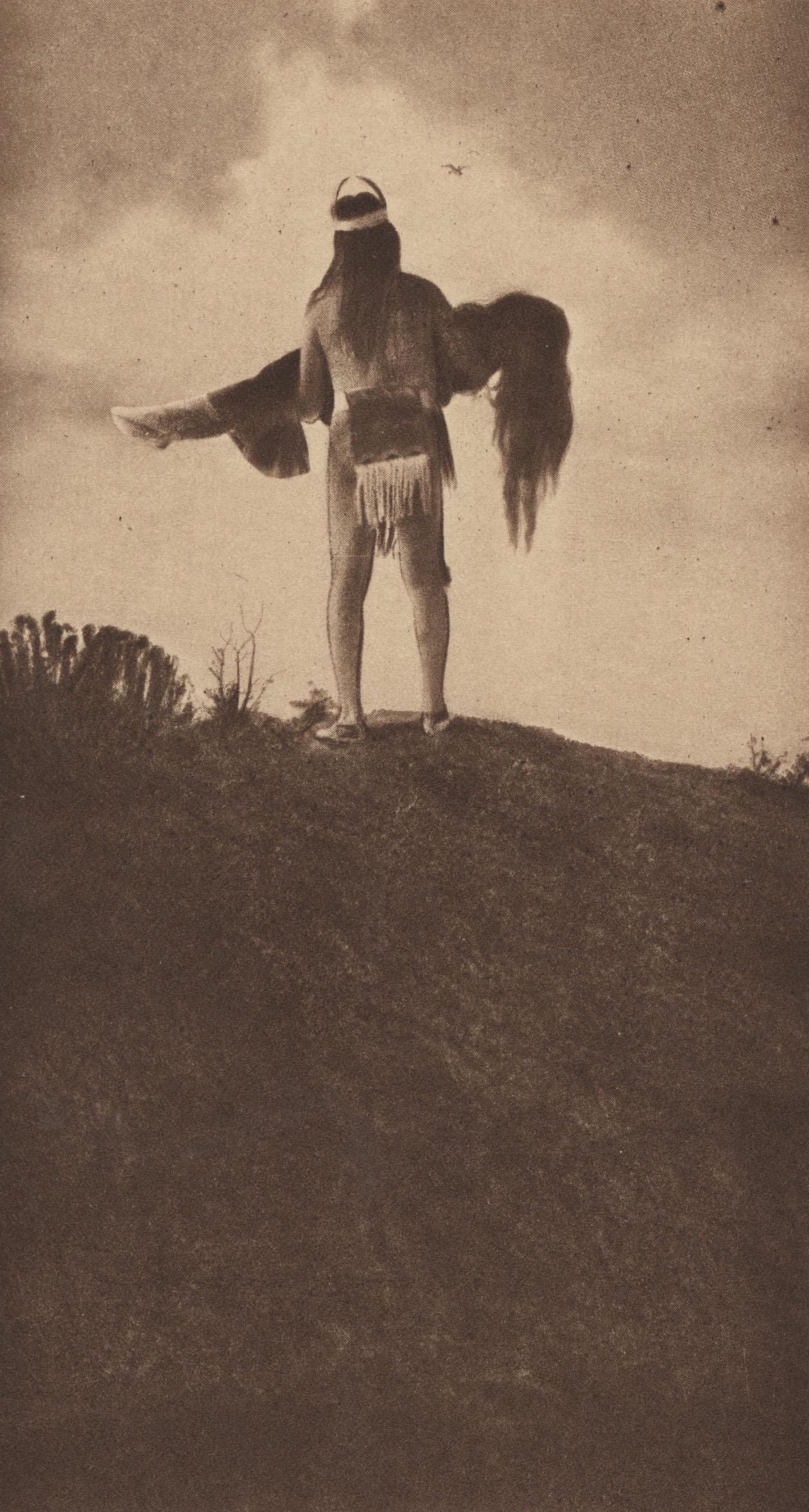 EDWARD S. CURTIS - The Woman of the Twilight - Original: Artist: Edward S. Curtis (American, 1868 - 1952). Title: "The Woman of the Twilight". Medium: Original vintage sepia toned photogravure. Date: Composed c1908. Printed 1909. Dimensions: Image