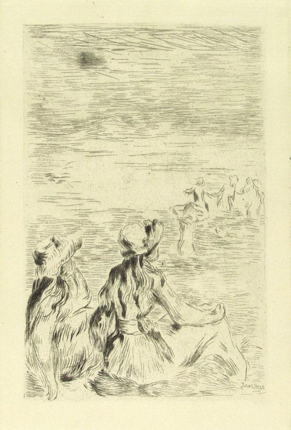 PIERRE-AUGUSTE RENOIR - Sur la plage, a berneval - (1 of 1)
