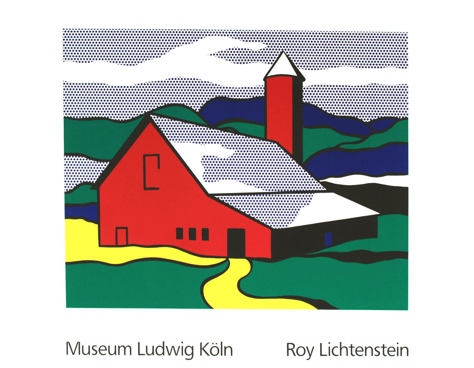 ROY LICHTENSTEIN - Red Barn II - Color silkscreen (1 of 3)
