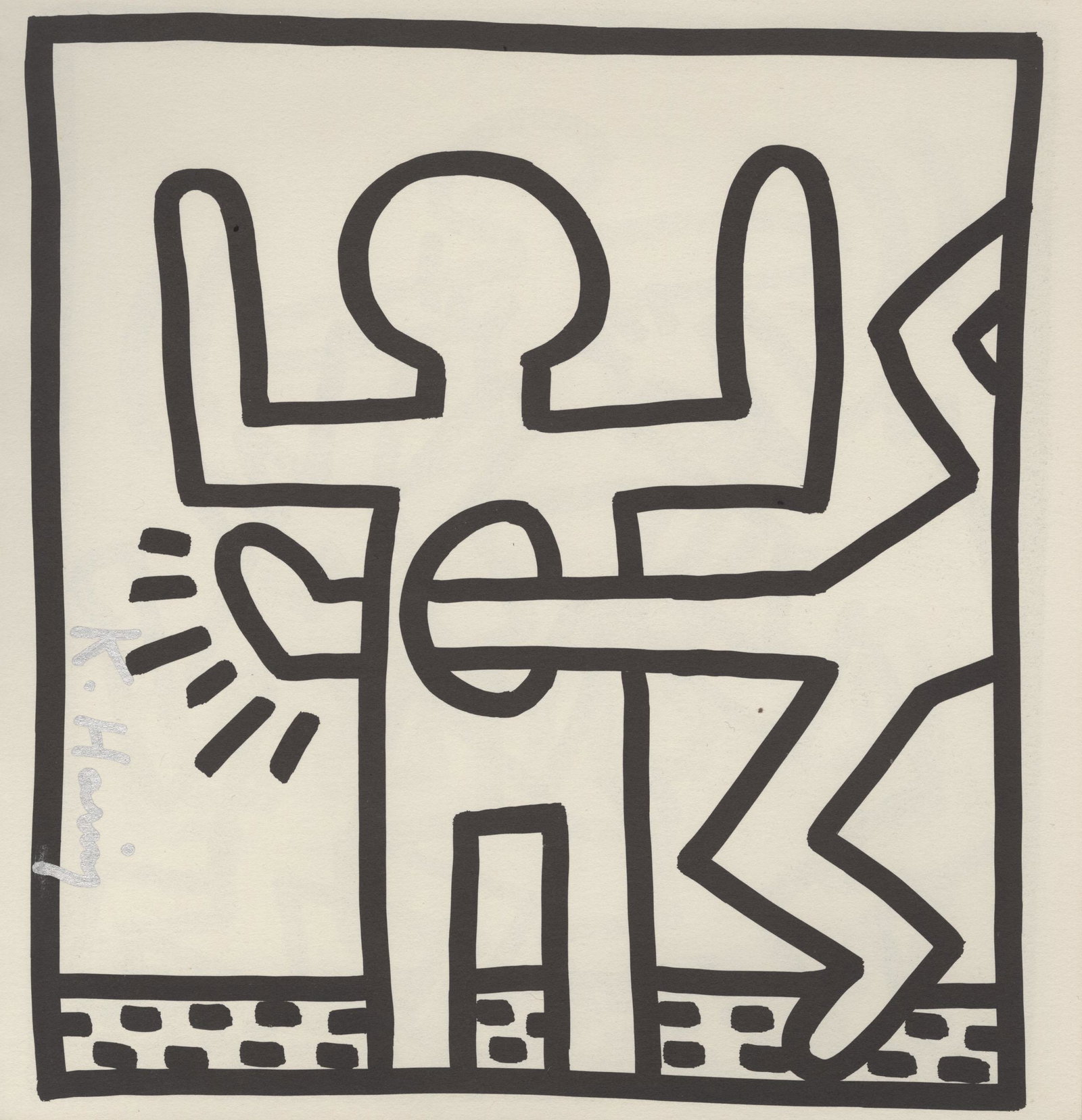 KEITH HARING - Empty Stomach - Lithograph: Artist: Keith Haring (American, 1958 - 1990). Title: "Empty Stomach". Medium: Lithograph. Date: Composed 1982. Printed 1982. Dimensions: Overall size: 9 1/8 x 8 7/8 in. (232 x 225 mm). <