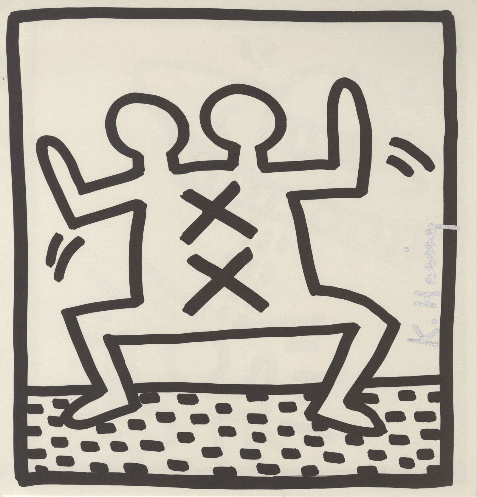 KEITH HARING - Double-Headed X Man - Lithograph: Artist: Keith Haring (American, 1958 - 1990). Title: "Double-Headed X Man". Medium: Lithograph. Date: Composed 1982. Printed 1982. Dimensions: Overall size: 9 x 8 1/2 in. (229 x 216 mm).