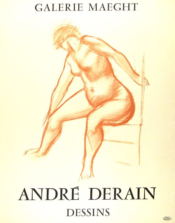 ANDRE DERAIN - Andre Derain: Dessins. Galerie Maeght -: Artist: Andre Derain (French, 1880 - 1954). Title: "Andre Derain: Dessins. Galerie Maeght". Medium: Original color lithograph poster. Date: Composed 1960s?. Dimensions: Overall size: 26 x 19