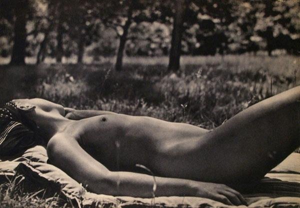 PIERRE BOUCHER (French) Original vintage photograv: Pierre Boucher (French, 1908-2000). "Nude #19". Original vintage photogravure. c1936. Printed 1936. 10 3/16 x 14 7/16 in. (259 x 367 mm). Sheet Size: 14 7/16 x 10 3/16 in. (367 x 259 mm). [22691]