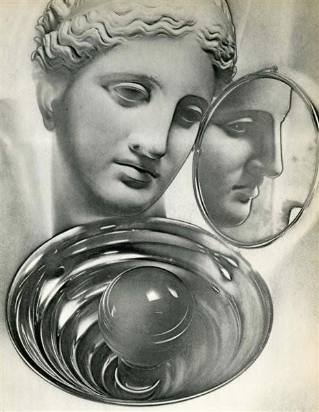 MAN RAY (American) Original vintage photogravure: Man Ray (American, 1890 - 1976). "Greek Statue Reflected in Mirror [solarization]". Original vintage photogravure. 1932. Printed 1934. 10 3/4 x 8 1/2 in. (273 x 216 mm). See: www.manraytrust.com, pg.2