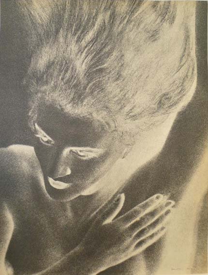 MAN RAY (American) Original vintage photogravure: Man Ray (American, 1890 - 1976). "Jacqueline Goddard [solarization]". Original vintage photogravure. 1930. Printed 1934. 11 1/4 x 8 11/16 in. (286 x 221 mm). This image was originally created by Man R