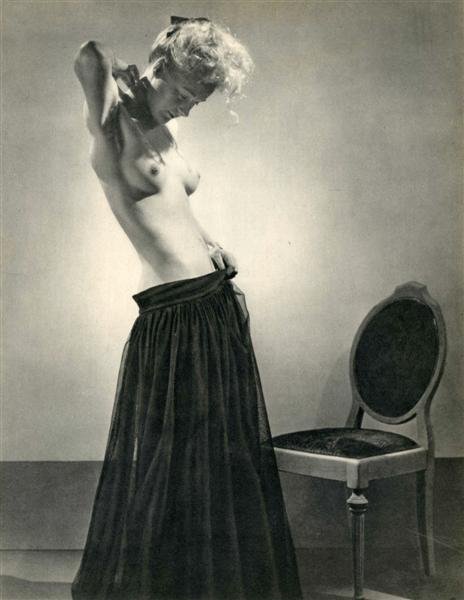 RICHARD MCKINNEY (Australian) Original vintage ph: Richard McKinney (Australian, active 1940s). "Nu". Original vintage photogravure. c1947. Printed 1947. 10 3/4 x 8 3/8 in. (273 x 213 mm). [24202]