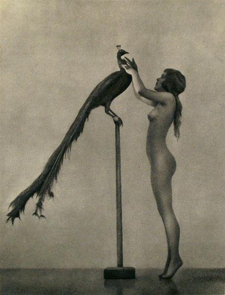 WILLIAM MORTENSEN (American) Original vintage pho: William Mortensen (American, 1887-1965). "Admiration Mutuelle (Mutual Admiration - Vanities)". Original vintage photogravure. c1924. Printed 1933. 9 7/16 x 7 7/16 in. (240 x 189 mm). The silver print 