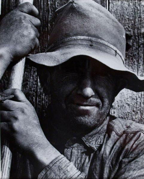 ARTHUR ROTHSTEIN (American) Vintage gelatin silve: Arthur Rothstein (American, 1915 - 1985). "Portrait of a Workman". Vintage gelatin silver print. 1970s. Printed 1970s. Photographer's stamp verso. Number "17" stamped on verso. 13 1/2 x 10 1/2 in. (34