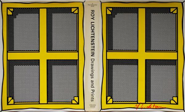 ROY LICHTENSTEIN (American) Color offset lithograp: Roy Lichtenstein (American, 1923-1997). "Roy Lichtenstein: Drawings and Prints". Color offset lithograph. c1969. Edition unknown, presumed small. Signed lower right in red crayon. White coated paper. 
