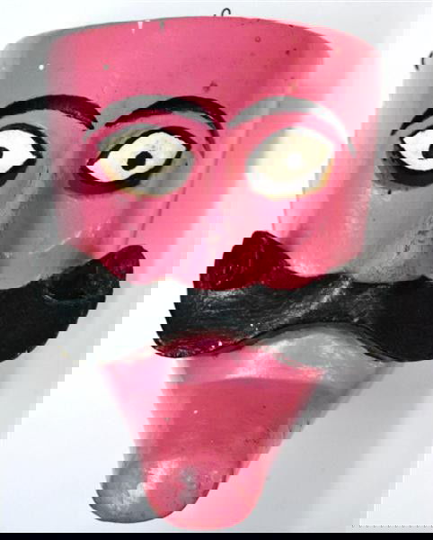 MEXICAN MASKMAKER [20TH CENTURY] Hand-painted, ha: Mexican Maskmaker [20th Century]. "Mexican Mask [Traditional - 0027]. Moor Mask. From the Carnival Dance, Guayacocotla, State of Veracruz [Mexico]". Hand-painted, hand-carved polychromed natural wood.