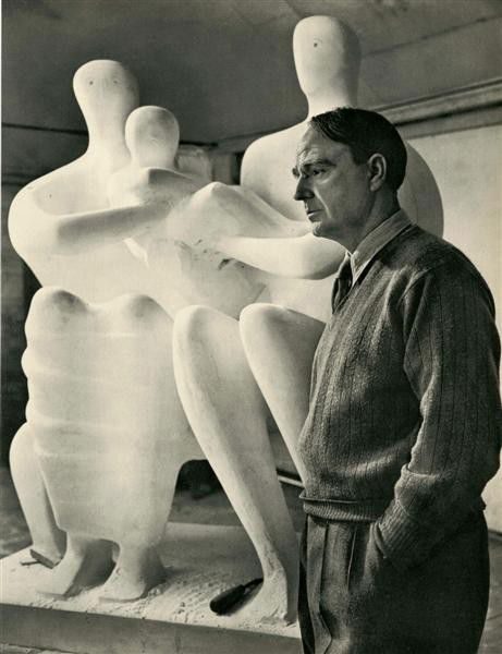 YOUSUF KARSH (Armenian/Canadian) Original vintage: Yousuf Karsh (Armenian/Canadian, 1908-2002). "Henry Moore". Original vintage photogravure. 1940s. Printed 1959. Fine condition. 11 15/16 x 9 1/8 in. (303 x 232 mm). [24781]