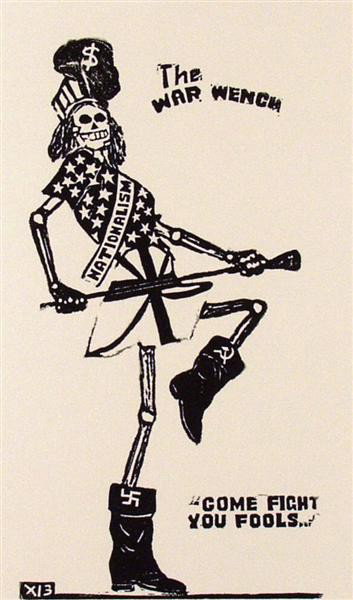 AMERICAN PRINTMAKER ("HENK"), 20TH CENTURY - Woodcut: American Printmaker ("HENK"), 20th Century (American, 20th Century). "Group of 2 Prints". Woodcuts. * War Wench. Woodcut. c1940s? Printed later? Print #3 of edition of 10. Numbered in pencil, lower le