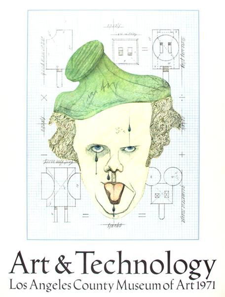 CLAES OLDENBURG [AFTER] - Original color offset lit: Claes Oldenburg [after] (Swedish/American, b.1929). "Art & Technology: Los Angeles County Museum of Art 1971". Original color offset lithograph poster. 1971. Authorized by Oldenburg and printed under