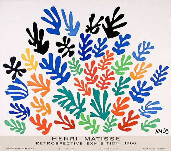 HENRI MATISSE [AFTER] - Color lithograph poster: Henri Matisse [after] (French, 1869 - 1954). "Henri Matisse: Retrospective Exhibition 1966". Color lithograph poster. 1966. Initialed in the image "HM53". Cream wove paper. The full sheet?. Fine impre