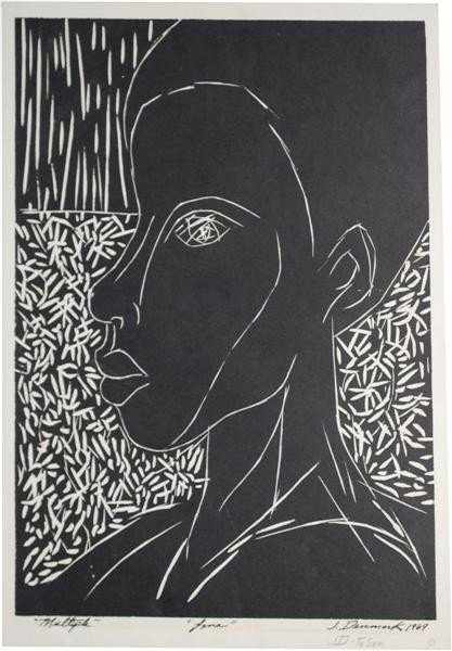 JAMES DENMARK - Original silkscreen: James Denmark (American, b.1936). "Lena". Original silkscreen. 1969. Signed with the initials in pencil and annotated "To Sam." Signed, titled, and dated in the screen. Full margins. Very good impress