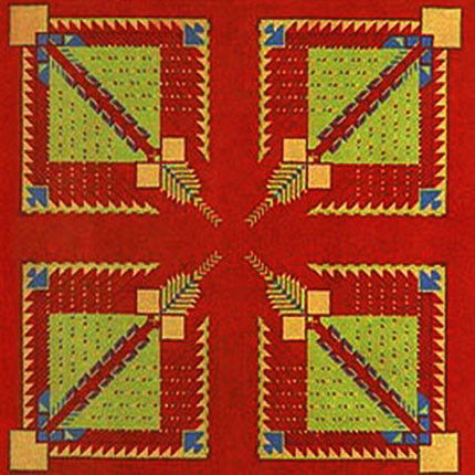 FRANK LLOYD WRIGHT/TALIESIN ARCHITECTS - Textile: Frank Lloyd Wright/Taliesin Architects (American, 1869 - 1959). "Vintage Frank Lloyd Wright/Taliesin Designed Carpet from the Arizona Biltmore Hotel [01 "tile"] [Approximate size: 54" x 54" (4 1/2' x