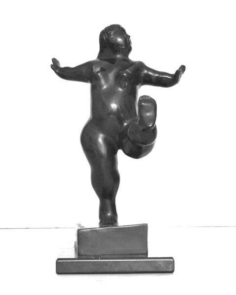 FERNANDO BOTERO [ATTRIB] - Bronze with very dark: Fernando Botero [attrib] (Columbian, b.1932). "Bailarina". Bronze with very dark brown patina. 1988. Inscribed "F. Botero" and dated "1988" and numbered "3/6". Edition not stated, presumed small (six?